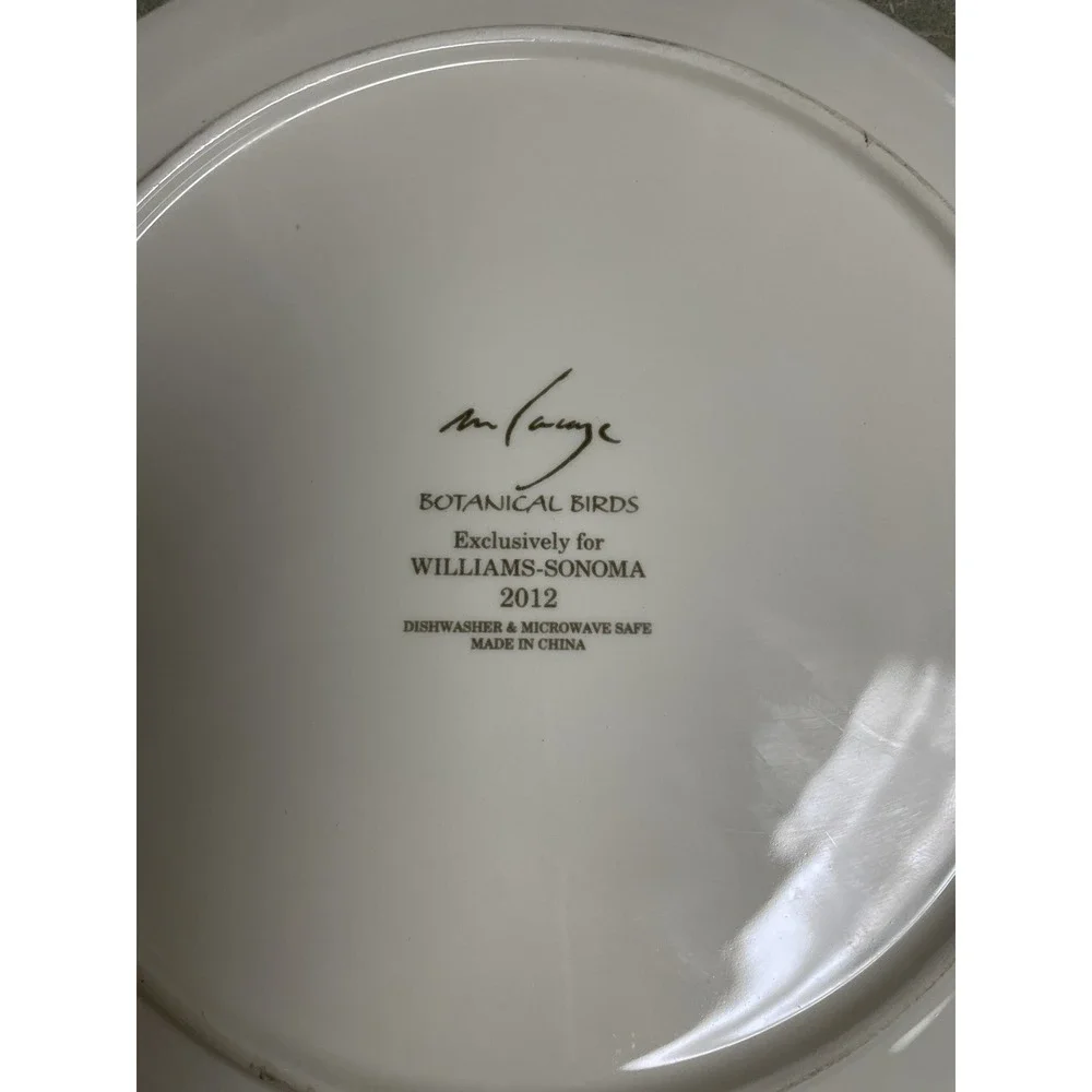 1 Williams Sonoma Botanical Birds Salad Plate Marc Lacaze Fall Winter